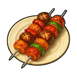 Brocheta grande de carne y setas