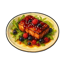 Filete con salsa refrescante de frutos rojos